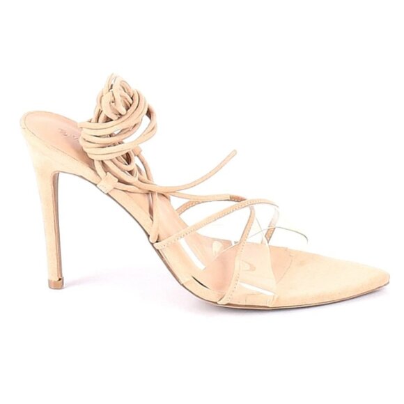 WILD DIVA LOUNGE RESERVEDC CLEAR WRAP HEELS new nwt - Picture 1 of 2